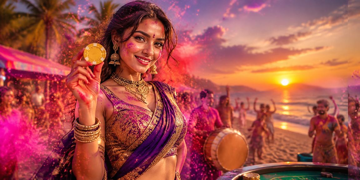 Mobile live casino play enjoyed by Goa beachgoers during Holi festival
